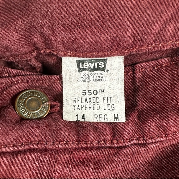 Vintage Levis 550 Red‎ Denim Relaxed Fit Tapered Leg Mom Jeans Women Sz 14 M Reg - Picture 9 of 13
